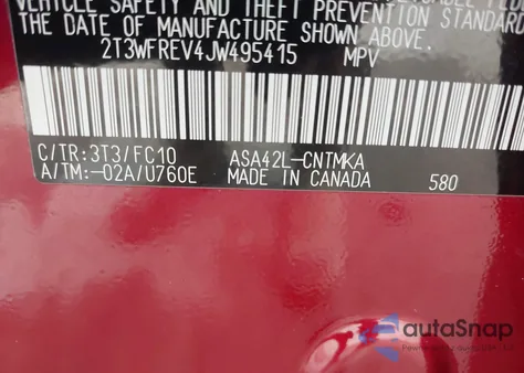 2018 Toyota Rav4 Xle from USA, damaged, VIN 2T3WFREV4JW495415